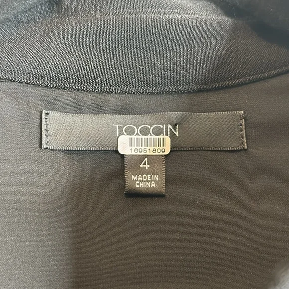 Toccin Valerie Womens Black Long Sleeve Button Down Dress Size 4 - Picture 3 of 10